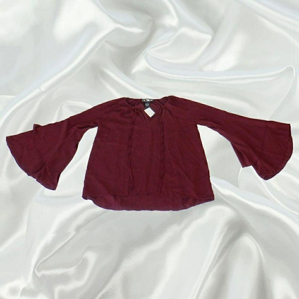 Feminine Maroon butterfly L/S top